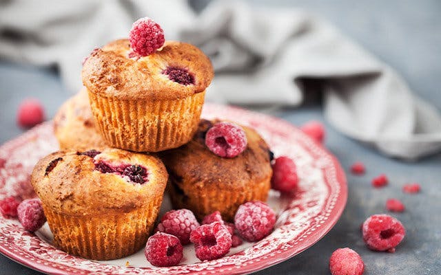 Gin-soaked raspberry and fudge muffin baking recipe.jpg