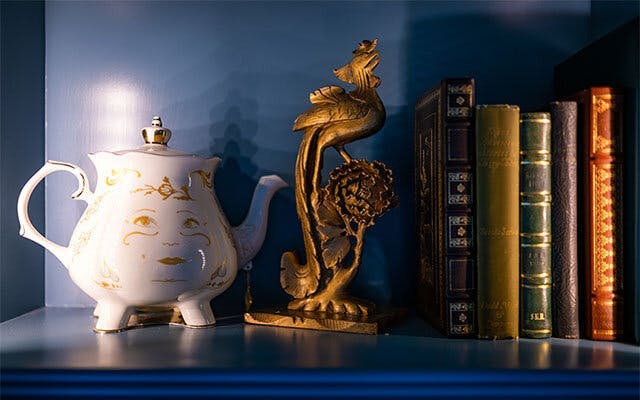 Visitors to the Enchanted Rose bar might spot Mrs Potts in the Library. Image: DisneyTouristBlog