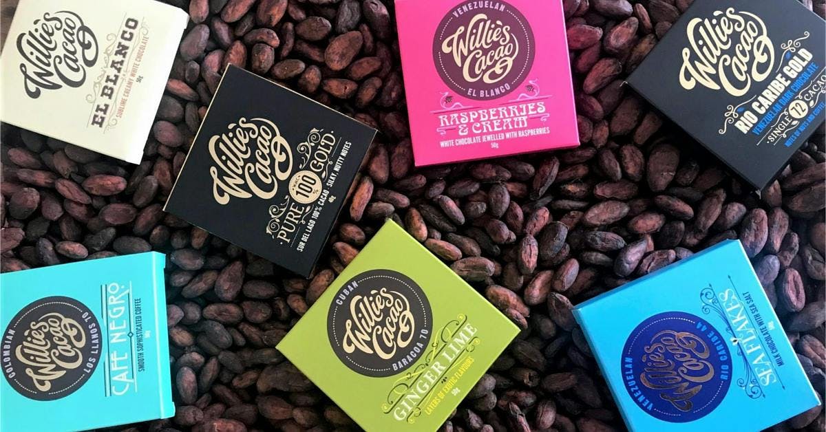 assorted Willie's Cacao chocolate bars