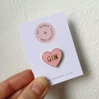 Kay Barker Love Gin Pin Badge