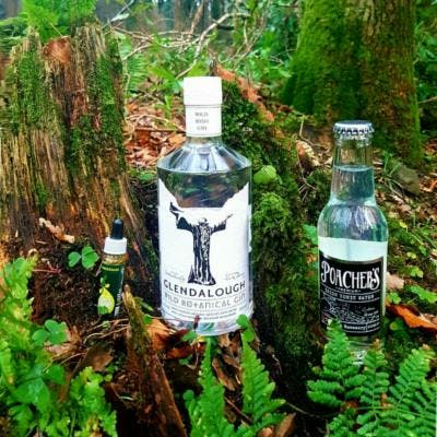 Glendalough Gin bottle and tonic and drops