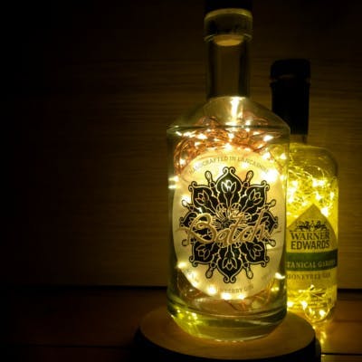Batch Whinberry Gin bottle fairy lights decoration