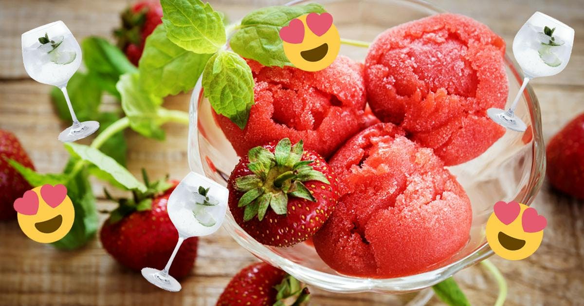 This strawberry gin sorbet is nice, nice baby! 
