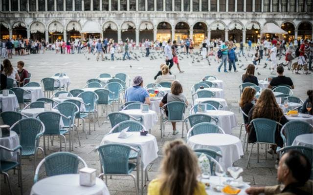 Milan Square coffe culture al fresco setting in Italy