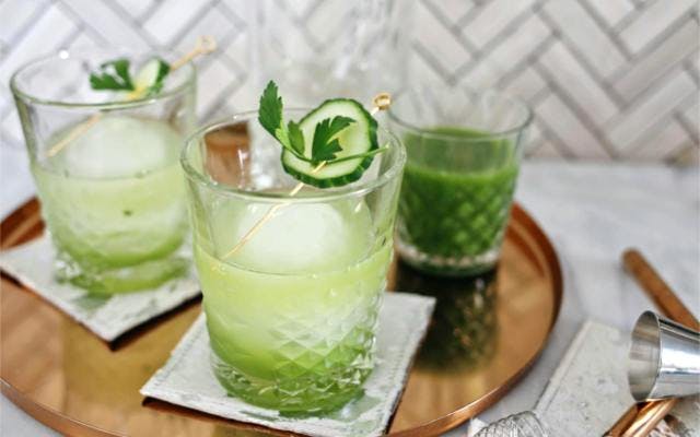 Gin and green juice superfood cocktail