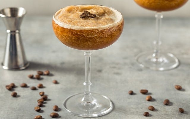 Frozen Espresso Martini recipe with Frangelico hazelnut liqueur