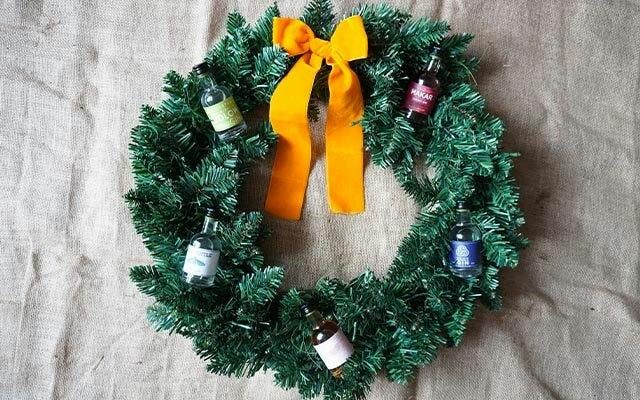 Wreath with miniature gins