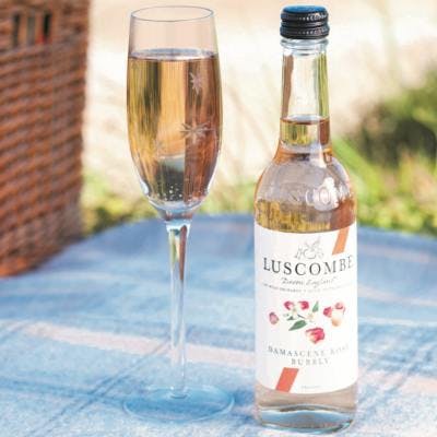 Luscombe devon rose fizz drink with gin