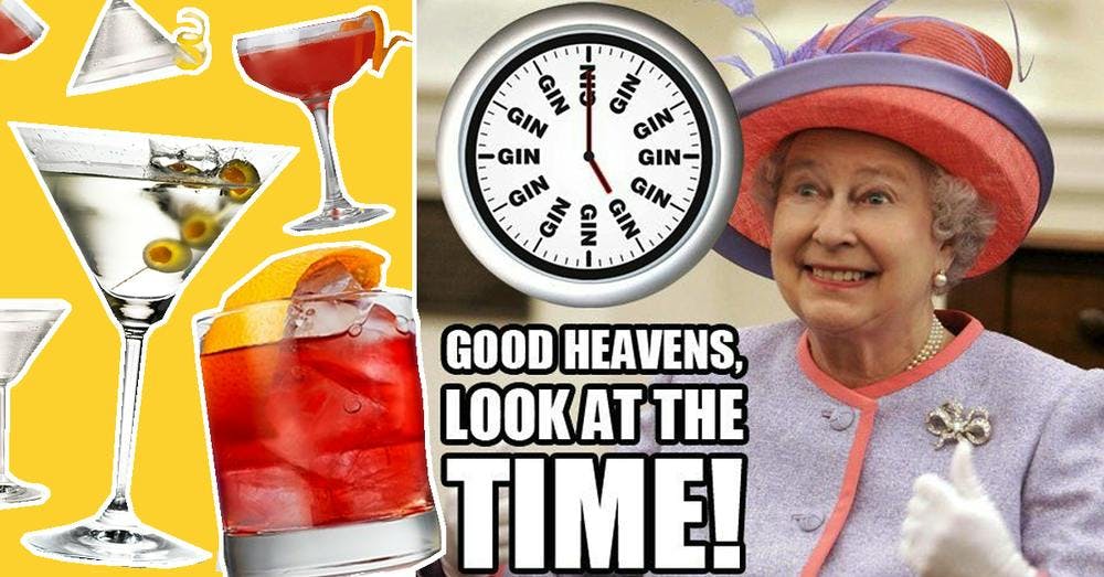 queen elizabeth II gin drinker gin o clock