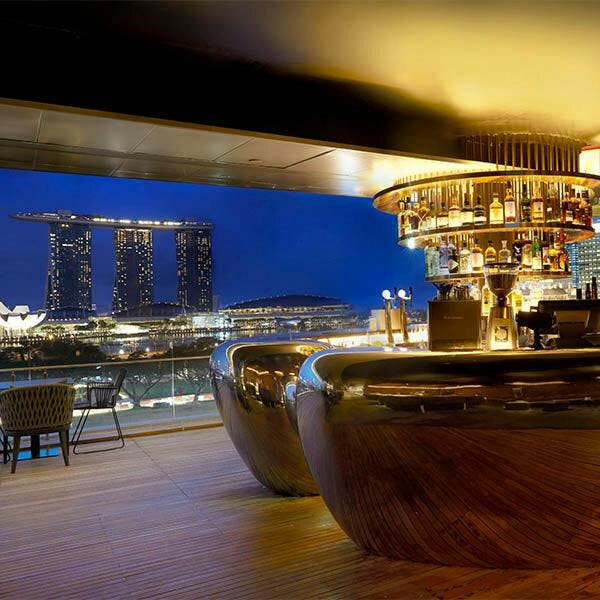 The view from the terrace of Smoke &amp; Mirrors, Singapore.