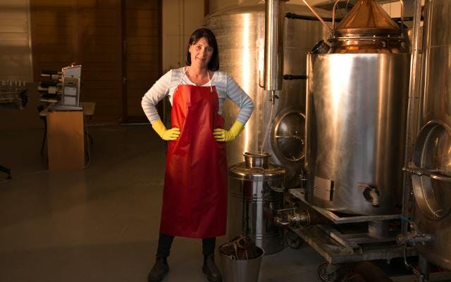 Rachel Hall at the Lighthouse gin Distillery in New Zealand