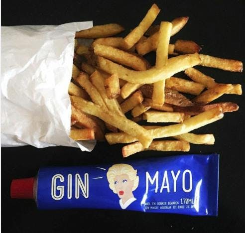 Gin Mayo and oven chips delicious dutch food