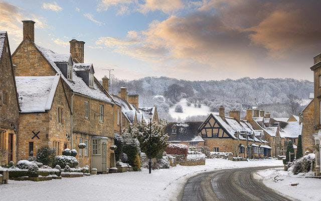A Cotswolds village at Christmas time