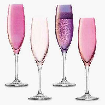 LA International Champagne Flutes in pink colour