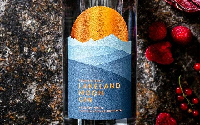 The gorgeous label of Pennington’s Lakeland Moon Gin
