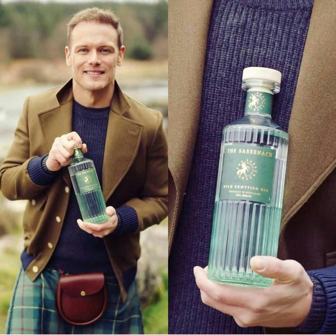 Sam Heughan holding his own gin