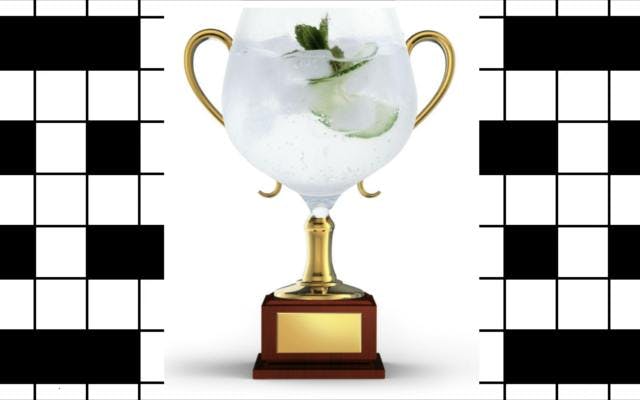 Crossword winner gin and tonic copa glass trophy
