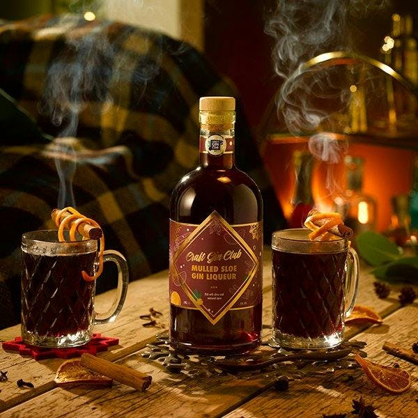 Festive gin liqueur with mulled cocktail