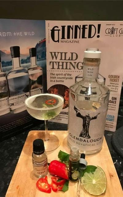 Glendalough gin cocktail with chili and lime