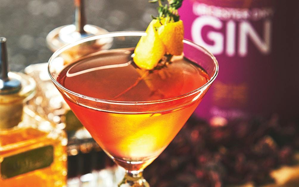 Feel like the 'the king of gin' with this ginger and thyme martini!