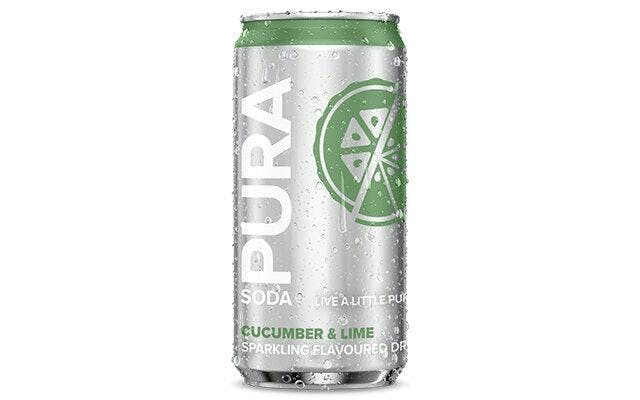 PURA Soda Cucumber & Lime low-calorie and low-sugar mixer