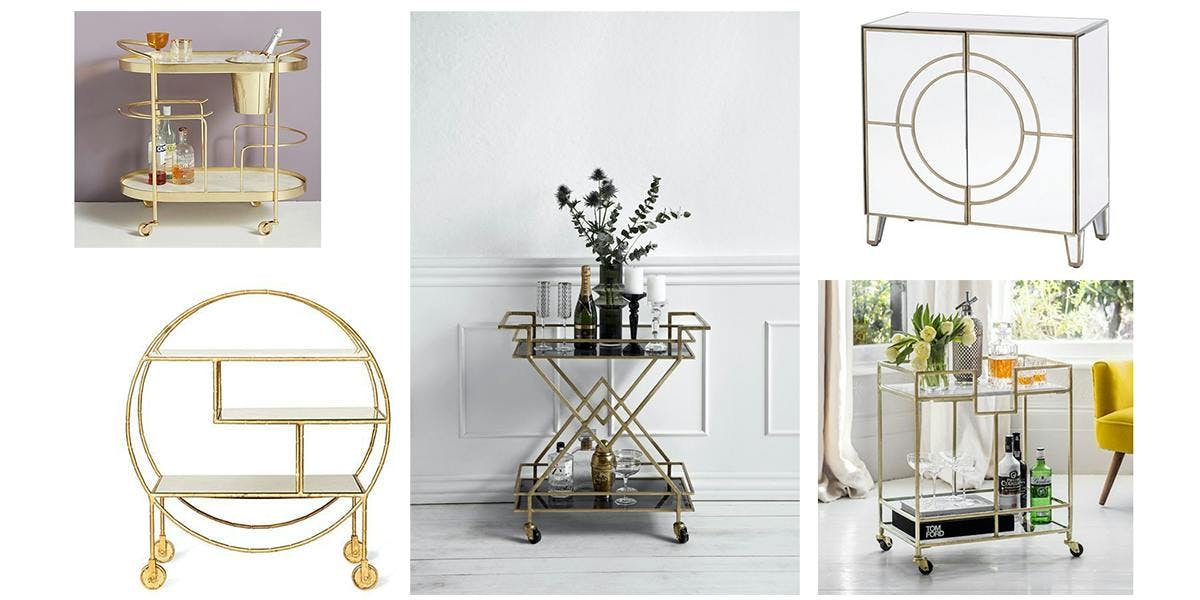 10 stunning art deco-inspired drinks trolleys & cabinets to add instant glamour to your home