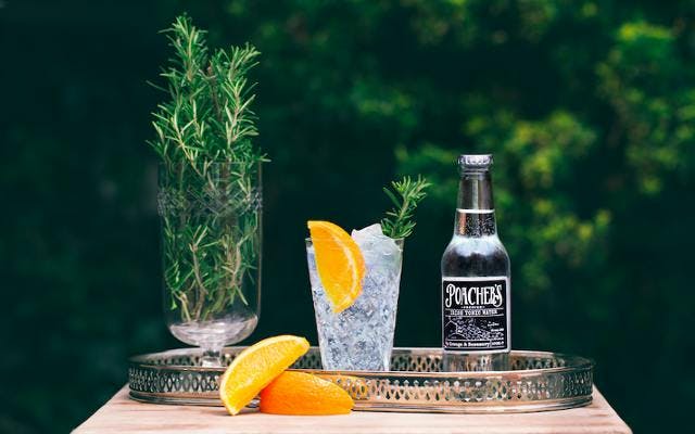 Poacher's Gin and tonic with orange and rosemary