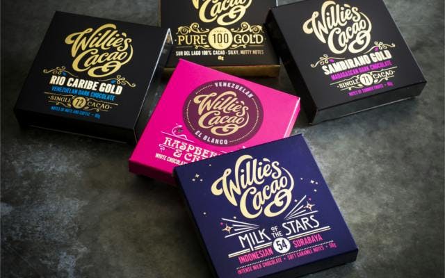 Assorted Willie's Cacao chocolate bars