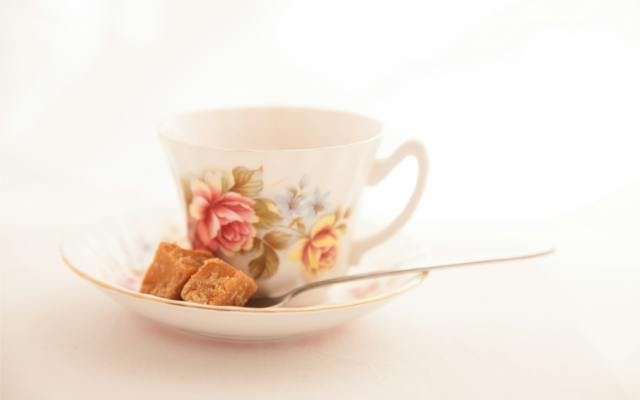 Vintage floral china teacup in saucer mellas fudge