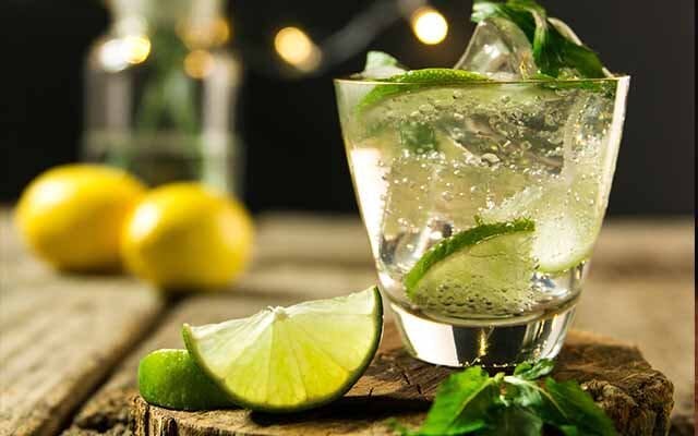 Gin, mint cordial and lime is a refreshing gin and mixer combination
