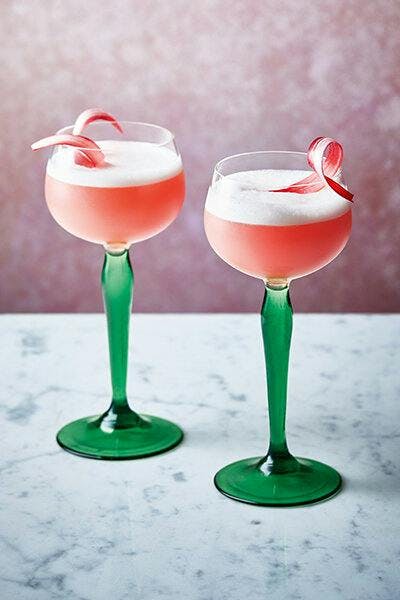 Rhubarb Sour pink gin cocktail recipe