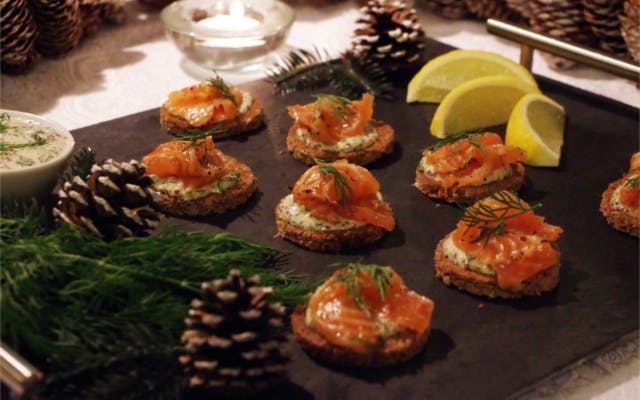 Arbikie Cured Salmon canapes
