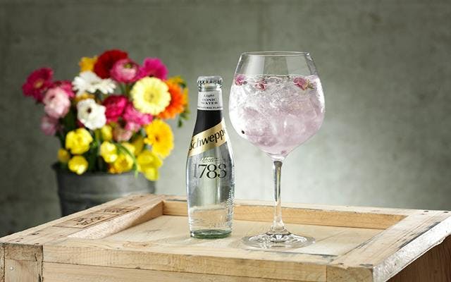 Manchester Raspberry infused gin with Schweppes light tonic