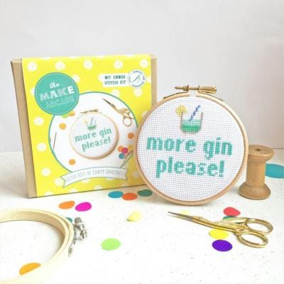 More Gin Please cross stitch kit gift present