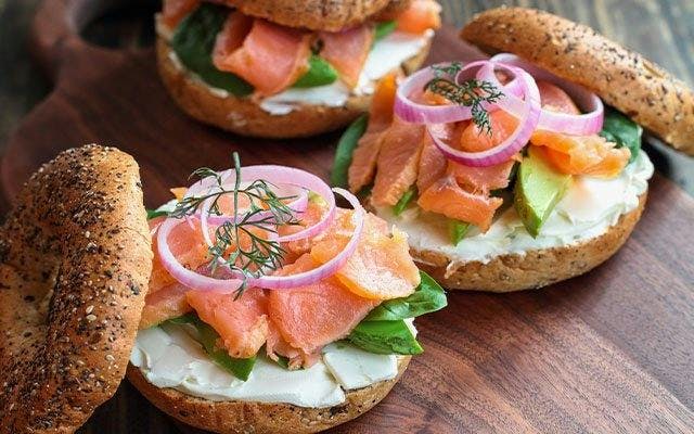 Smoked salmon and cream cheese begals