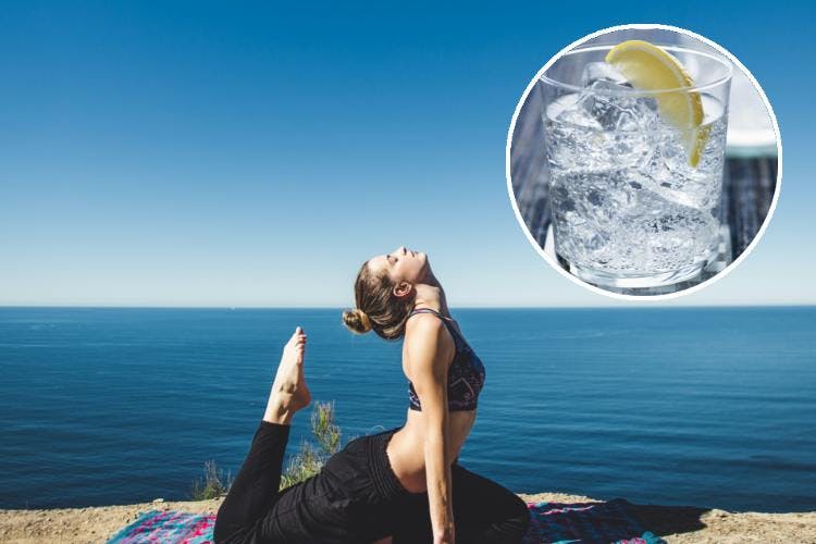 Gin and tonic yoga by the sea