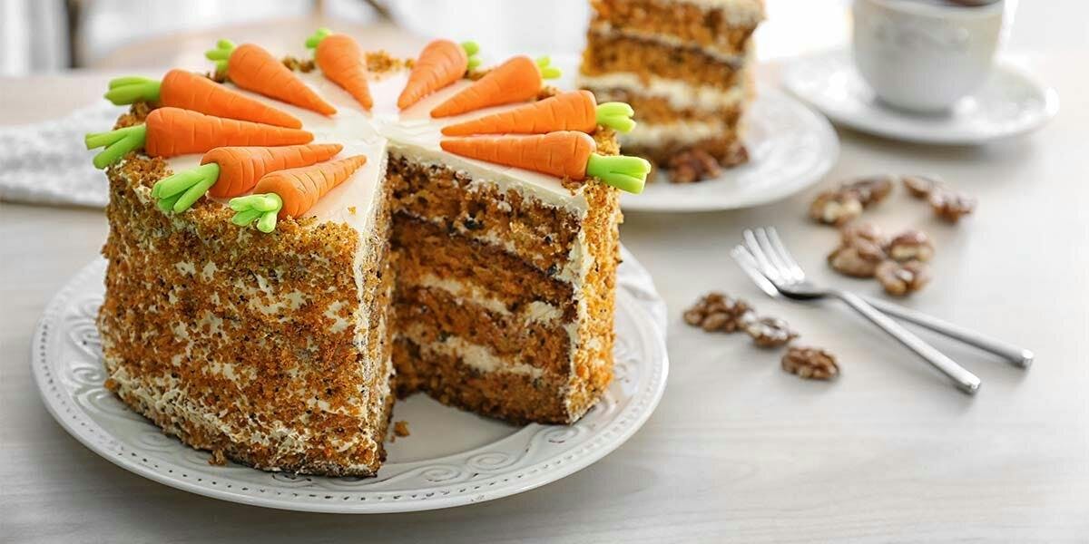 This gin-soaked, white chocolate-covered carrot cake is divine! 