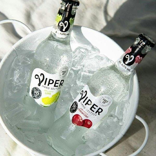 Viper Hard Seltzers Cranberry flavour and Lime flavour