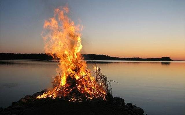 Midsummer on Seurasaari Island Fire Finland