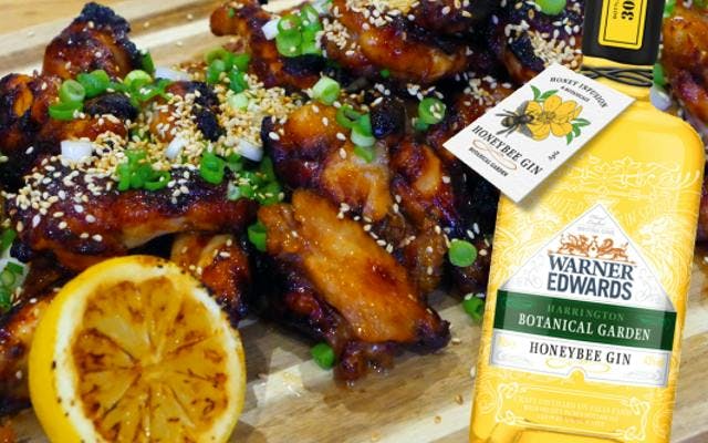 Warner Edwards Honeybee Gin and Honey chicken wings for a summer bbq