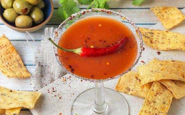 Tomato and gin martini recipe with chilli