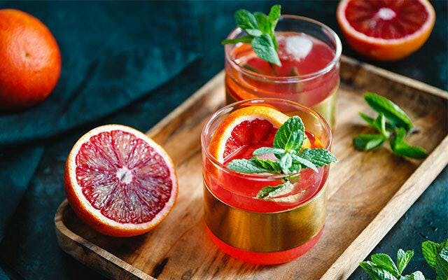 Cherry meets blood orange cocktail 