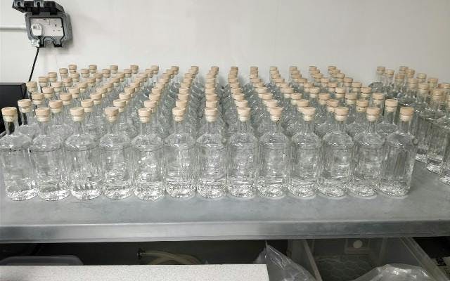 Empty batch bottles