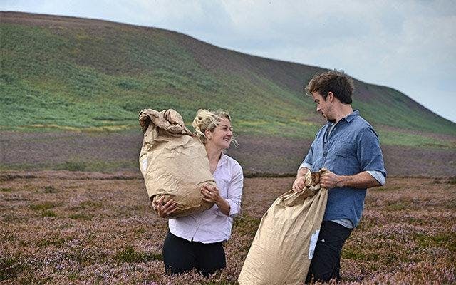 Luke and Jess foraging on the moors