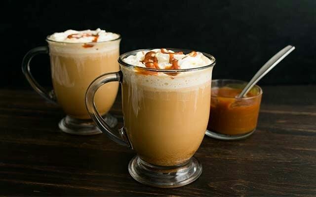 Spiced Caramel Eggnog is the perfect drink to sip with your stroopwafels