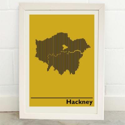 Trouva Indie Prints Borough Of Hackney London Map A1 Unframed Print