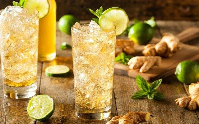 Lime and ginger cocktail