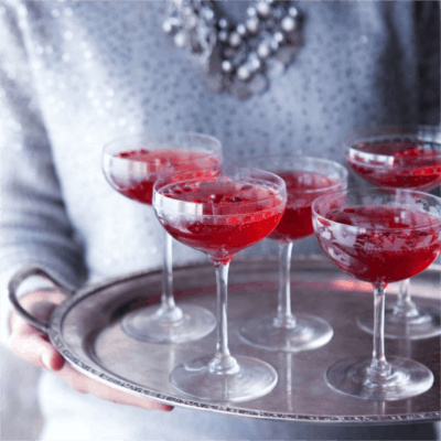 pomegranate gin fizz cocktail