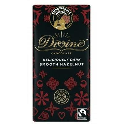 Divine Chocolate Deliciously Dark Smooth Hazelnut bar