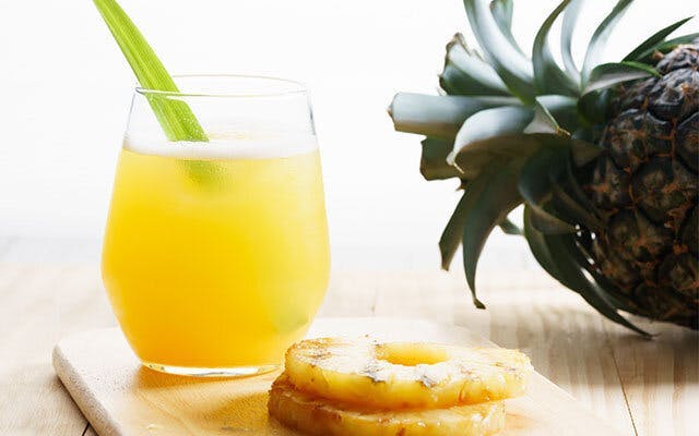 Pineapple juice is a sweet, tropical mixer for gin